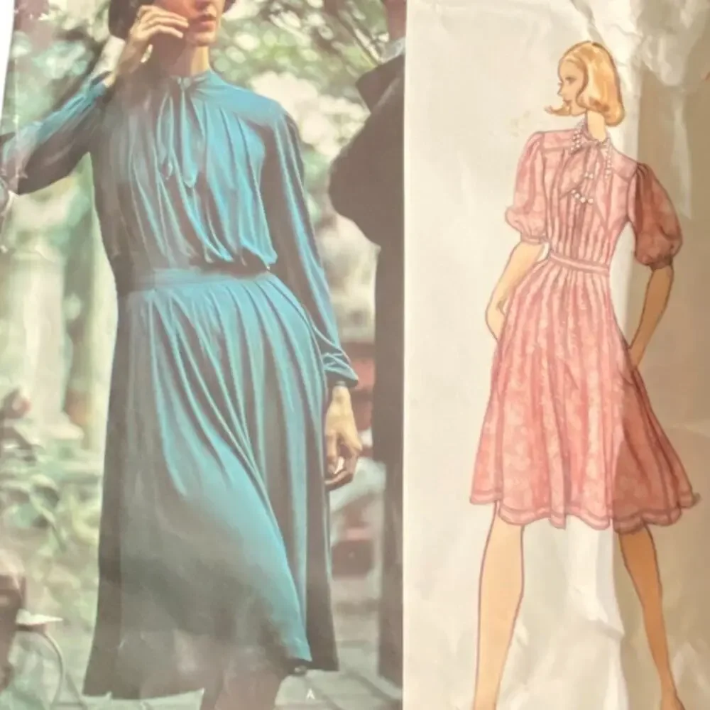 Vtg Vogue Couturier Design 2970 Jean Muir Dress Pattern Miss 14 Long Tie